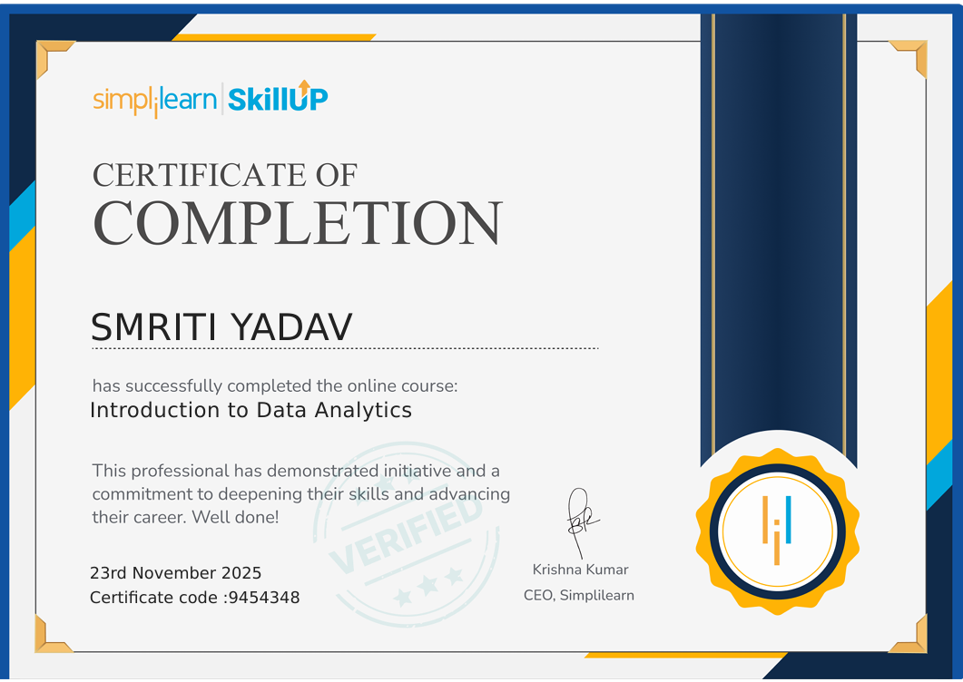 Data Analytics Certificate